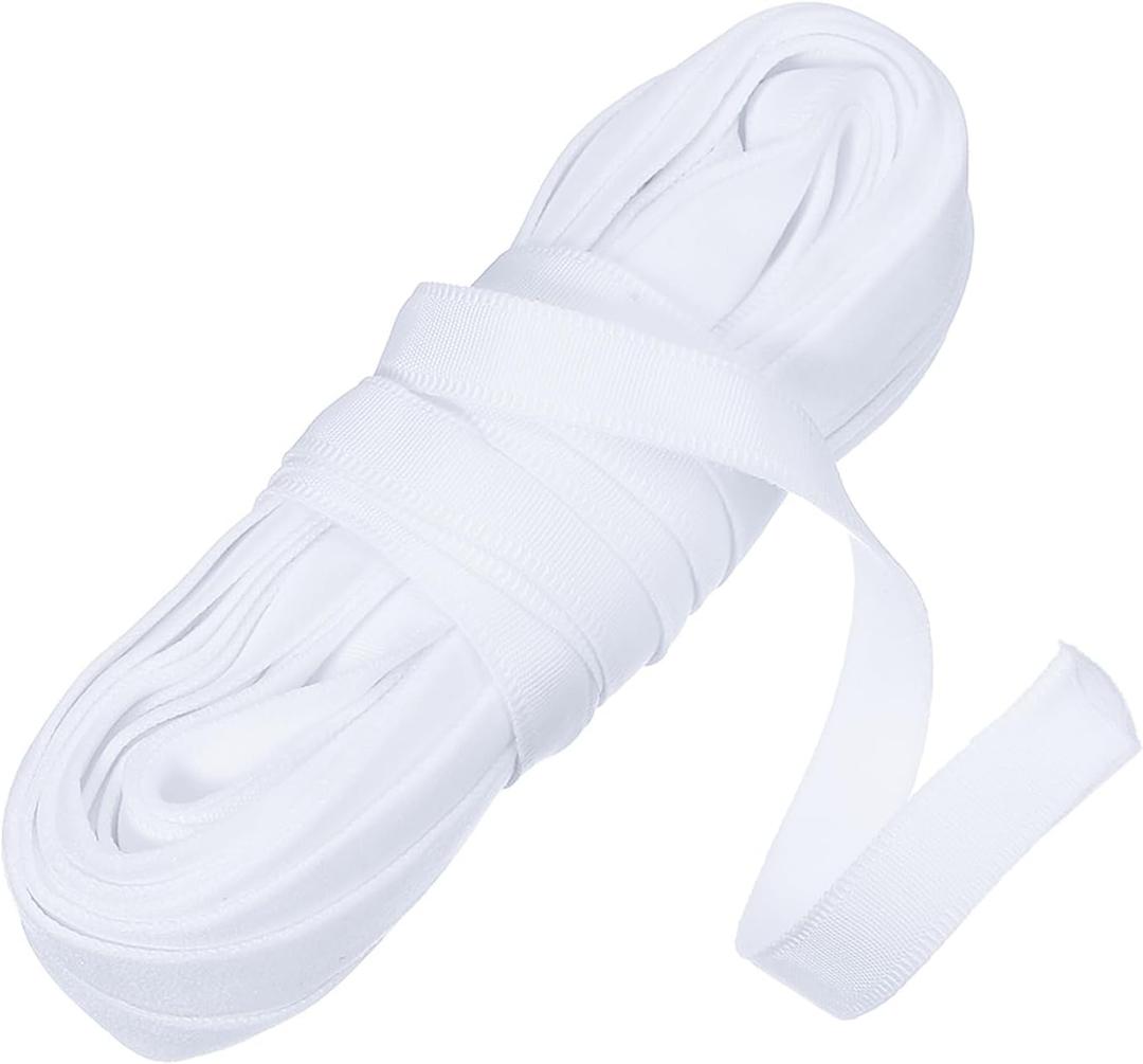 uxcell 10 Yards Corset Boning Casing, 1/2"(12mm) Nylon Plush Boning for Sewing, Bra Cover Casing Elastic Band Tape for Lingerie Wedding Bridal Gown Dress, White