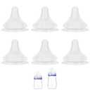 Silicone Nipple for Lansinoh Anti-Colic Baby Bottle, Slow Flow, Size S, 1m+, 6 Count