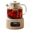 Lemuugo 1.2L Glass Tea Kettle with Infuser, Borosilicate Glass Health Pot, Digital Temperature Control, 24H Timer for Tea, Coffee, Herbal Drinks & Hot Beverages
