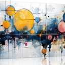 CGXART Modern Abstract Wall Art Bedroom - Large Artwork for Walls - Blue and Yellow Wall Art Ready to Hang Size 20" x 40" (40L" x 20W")
