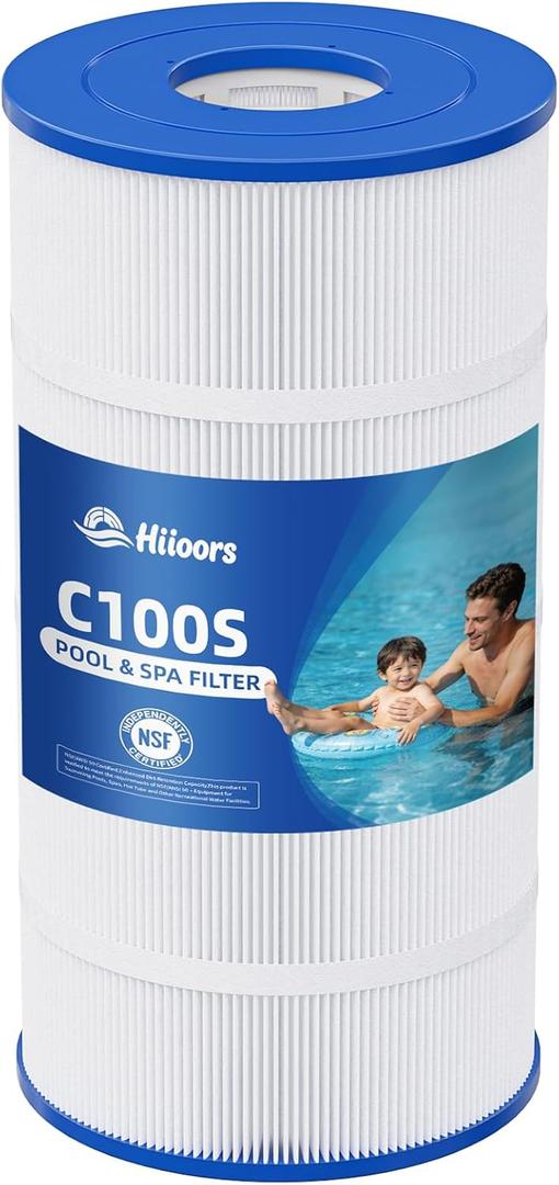 C100S Pool Filter Cartridge, Compatible with CX100XRE, C100S, SwimClear C100S, PA100S, C-9440, 100 Sq. Ft Pool Filter Cartridge, Heavy Duty 5 oz+ Trilobal Fabric
