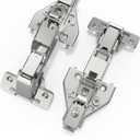 Chibery 2 Pack 165 Degree Soft Close Kitchen Corner Hinges, Lazy Susan Cabinets, Face Frame, Clip On Plate for Easy Installation, Hidden Face Mount, 3D Concealed Slow Self Closing for Folden Cupboard