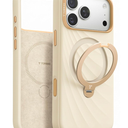 TORRAS Q3 Wind Flow for iPhone 17 Pro Max Case Liquid Silicone, Fit for MagSafe, 360 Spin Magnetic Stand, Soft Grip, Camera Control, Protective Case for iPhone 17 Pro Max Case with Stand, Cream Sand