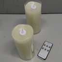 Homemory 10" x 4" Large Waterproof Outdoor Flameless Candles with Remote Control and Timer, Battery Operated Flickering LED Pillar Candles for Outdoor Larterns, Porch, Long Lasting, Set of 2 (Ivory White)