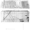 Live Animal Cage Trap, 31" x 11" x 12" Heavy Duty Folding Raccoon Traps, Humane Cat Trap for Stray Cats, Raccoons, Squirrel, Skunk, Mole, Groundhog, Armadillo, Rabbit, 24" x 7" x 8"