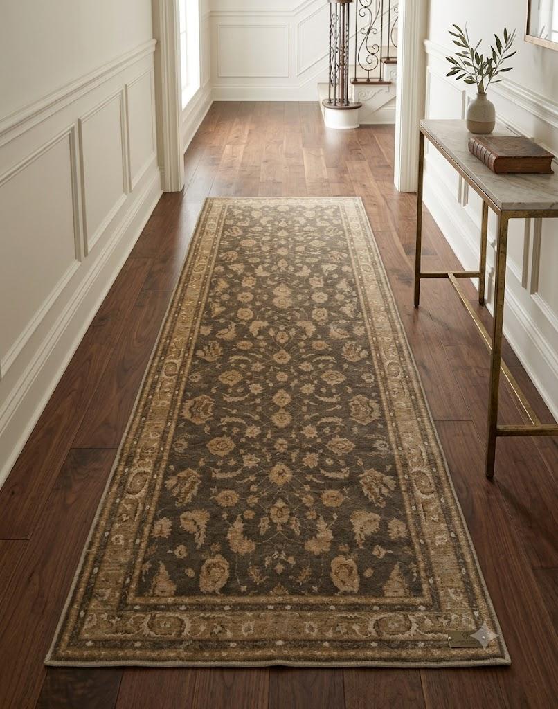 30X84" Runner Rug, Machine Washable Area Rug with Non-Slip Backing, Vintage Style, Soft, Easy Clean, Low Pile Rug for Hallway, Entryway, Kitchen, Bedroom
