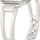 Wearlizer Compatible with Apple Watch Band 42/46/38/40/41/44/45/49mm Women, Dressy Fancy Stainless Steel Metal Strap Pretty Slim Designer Bracelet for iWatch Series 11 10 9 8 7 6 5 4 SE/Ultra 3 2 1, Starlight
