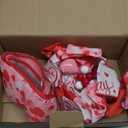 Liliful 1 Pcs Lighted Valentine's Day Bows, 20'' x 11'' Burlap Pink Red Valentines Tree Topper with Heart Decorations, Valentine's Day Wreath Bows for Front Door Porch Fireplace Fence Party Wall Decor