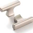 10 Pack 2 Inch, T-Bar Brushed Nickel Cabinet Knobs Satin Nickel Drawer Knobs Silver Cabinet Pulls, ZK1303 Kitchen Hardware for Cabinets Drawers Bedroom Dresser Cupboard Bathroom Vanity Closet