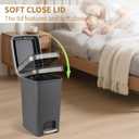 Small Bathroom Trash Can with Lid and 3 Rolls Trash Bags, Step Pedal Wastebasket Plastic Garbage Can with Pop-Up Lid 2.6 Gallon Bin for Kitchen, Bedroom, Office, Dorm, Laundry, Toilet, Rv,Dark Grey