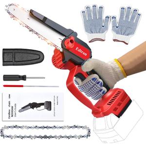 Mini Chainsaw for Milwaukee 18V Battery, 6 Inch Cordless Chainsaw Electric,1 Replacement Chain with Safety Lock, Hand Brushless Chain Saw Tool for Pole Pruner, Wood Cutting (MWQ-DJ)