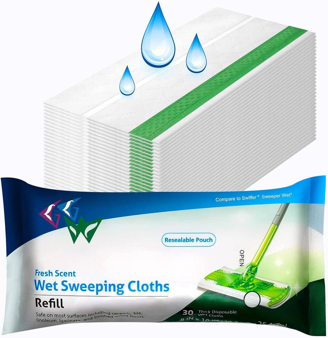 Wet Mopping Pad Refills for Swiffer Sweeper Wet Pads,Wet Sweepping Cloths,30 Count