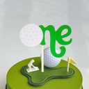 First Birthday Wood Cake Topper,Golf-Themed One-Year-Old Party Decoration Supplies Sports-Themed One-Year-Old Birthday Cake Decoration,Hole In One One-Year Cake Decoration