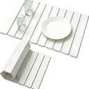 Large Stone Drying Mat for Kitchen Counter, Collapsible Dish Drying Mat Quick Drying Super Absorbent Diatomaceous Earth Mat, Drain Pad for Dishes Bottles Cups Match Any Countertop 24" x 16" (White)