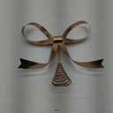 Large Metal Bow Christmas Tree Topper,9.4 Inch Champagne Gold Tree Topper,Champagne Gold Bow Christmas Tree Decorations for Xmas Home Decor Holiday Party Indoor Outdoor Shop Office