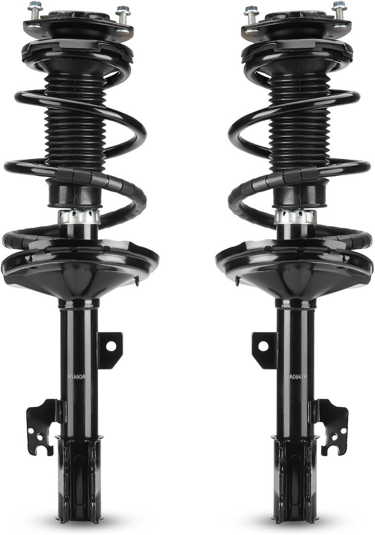Front Struts Shocks w/Coil Springs Absorber for 2004-2007 Toyota Highlander FWD ONLY 2.4L L4 / 3.3L V6, Strut Shock Absorbers Assembly Replace 172211 172212