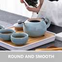 LIFKOME Porcelain Teapot 5.11X3.14X3.07In Ceramic Tea Kettle Heat Resistant Loose Leaf Tea Pot for Home Office Tearoom with Smooth Edges