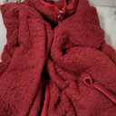 AQOTHES Womens Loose Casual Zipper Sherpa Fleece Pockets Pullover Sweatshirt for Women (Large, WineRed)