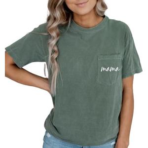 Pocket Mama Tee, Comfort Colors Mama Shirt, Retro Mommy Shirt, Trendy Gift for New Mom, Pregnancy Reveal, Baby Shower Gift, Mothers Day Outfit, Announcement Tee