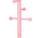 Kids Coat Rack, Freestanding Coat Racks with 8 Hooks 2 Adjustable Height, Tree Coat Rack for Bedroom, Hallway, Entrance, Office, Hats, Handbags,Purse (Pink)