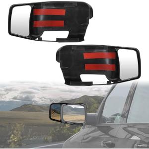 KEWISAUTO Clip On Towing Mirror Extensions for 2009-2017 Dodge Ram 1500 2500 3500 Accessories, Snap & Zap Adjustable Side Rearview Mirror Extend Covers, Enhanced Vision for Safe Towing