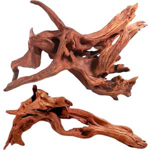 WDEFUN Natural Driftwood for Aquarium Decor, 2-Piece 10''-14'' Large Driftwood for Decorations on Fish Tank, Reptiles Bearded Dragon Accessories or Air Plants