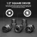5-Piece Heavy Duty Bolt Extractor Set, 1/2" Drive Impact Lug Nut Remover Tool, Large Size 19-25mm for Removing Stripped, Damaged, Rusted Nuts, Bolts, and Studs