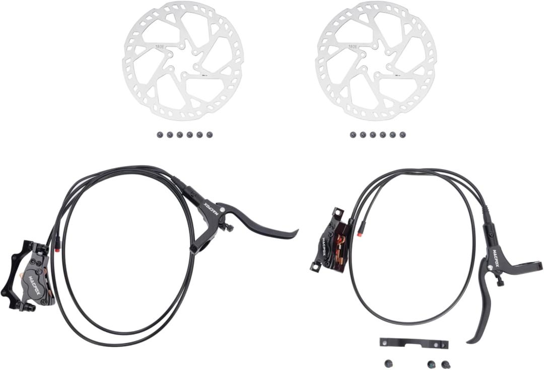 MACFOX E-Bike Four-Piston Hydraulic Disc Brake Replacement Set, Delivering Superior Braking Performance, Hydraulic Brake Upgrade for X1S
