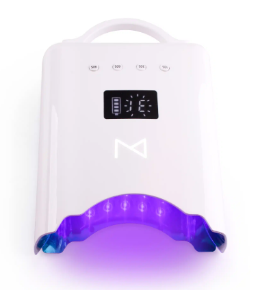 M - NEO Cordless & Rechargeable Nail Curing Lamp 78W with 4 LCD Time Display Timer, Auto Sensor, and Spacious Interior for All Hand Sizes and Nail Lengths (White)