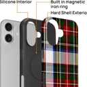 Case Compatible with iPhone 17 [Compatible with MagSafe] Hybrid 2-Layer Hard Shell Protection Case, Shockproof Protective Magnetic Cover for iPhone 17, Plaid Gingham Retro Checkered