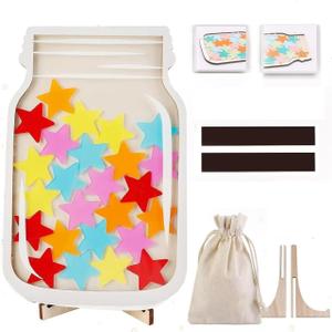 Magnetic Reward Jar for Kids Star Jar Reward System, Behavior Classroom Incentive Jar with Fun Star Chart, Suitable for Teachers Parents