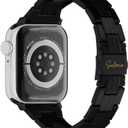 Solace Bands Slim Matte Resin Watch Band - Universal Fit for Apple Watch Bands for Women and Men, iWatch Bands for 38mm 40mm 41mm 42mm 44mm 45mm 49mm Ultra, SE and Series 10 9 8 7 6 5 4 3 2 1 (Matte Black/Black hardware)
