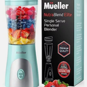 Mueller Personal Blender for Shakes and Smoothies with 15 Oz Travel Cup and Lid White