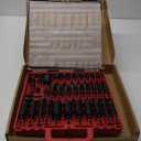 LLNDEI Magnetic Impact Nut Driver Set, 55PCS 1/4 socket set with Deep Driver Bit Sets Includes Bit Extension, Pivoting & Wing Nut Setters Compatible with Impact Drills & Deep Drivers
