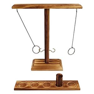 DreamToyz Ring Toss Games for Adults, Yard Games, Patio Decor, Outdoor Indoor Games, Wooden Hook and Ring Game for Bars, Home, Party, 15.7" X 13" Large Size