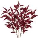 DILATATA 32 inch Red Artificial Eucalyptus Spray Fall Eucalyptus Leaves Fall Foliage Branches Fall Leaves Stems for Home Floral Arrangement Autumn Festival Thanksgiving Decor