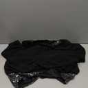 GRACE KARIN Womens Full Sequin Tops Sparkle Glitter Blouses Lantern Short Sleeve Shirts Dressy Party Concert Outfits (Large, Black)