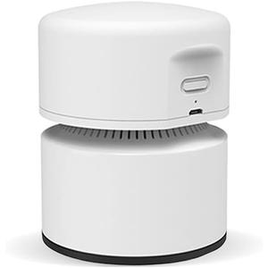 ODISTAR Desktop Vacuum Cleaner,Mini Table dust Sweeper Energy Saving with auto Power-Off Function,High Endurance up to 400 mins,Cordless&360 Rotatable Design for Keyboard/Home/Office (White)