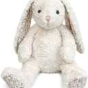 Faith The French Bunny Plush Toy | 15" Soft Stuffed Animal | Elegant Nursery Décor & Cozy Companion | Plush Gift for Easter, Baby Showers, Birthdays & Home Accents White