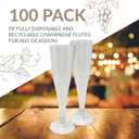 Reli. Champagne Flutes Plastic | 100 Pack | 4.5 oz - Silver Glitter | Premium Plastic Champagne Flutes | Party-Perfect for Celebrations
