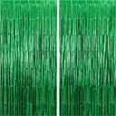 KatchOn, Green Streamers - 3.2x8 Ft, Pack of 2 | Green Backdrop for Dinosaur Birthday Decoration | Door Streamers for Jungle, Safari Party, Cinco De Mayo Decorations | Graduation Decorations 2026