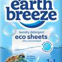 Earth Breeze Laundry Detergent Sheets Fragrance-Free - 60 Loads Eco Liquidless Soap - Travel-Friendly for Hot & Cold Cycles, Tackles Tough Stains & Odors - Gentle on Sensitive Skin, 30 Ct