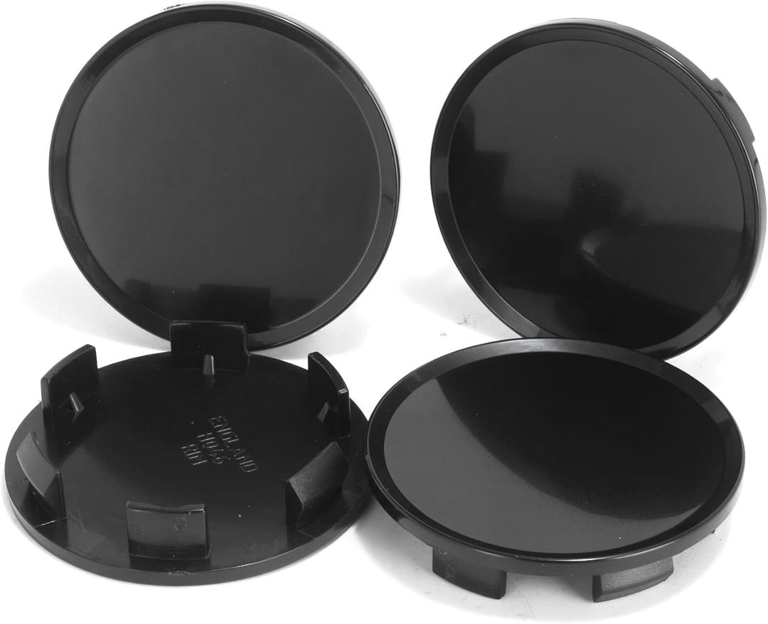 4 Pack Wheel Center Caps Kit for MiTo, OD 51 mm / 2 inch ID 45 mm / 1.77 inch Hub Caps, Snap-in Black ABS-Plastic Rim Covers
