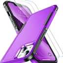 3 x SPIDERCASE Designed for iPhone 13 Case, [10 FT Military Grade Drop Protection] [with 2 pcs Tempered Glass Screen Protector] Holsters for iPhone 13 6.1 inch -Purple