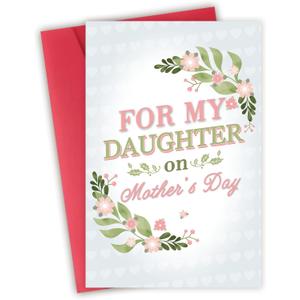 3 x Mother's Day Card for Daughter, Floral Mothers Day Card Gift from Mom or Dad, For My Daughter On Mother's Day, Happy Mothers Day Card