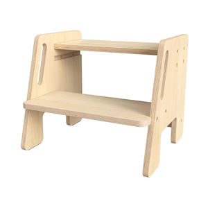 Toddler 2 Step Wooden Stool – Sturdy Step Ladder for Bathroom, Kitchen & Home Use, Non-Slip Base, Lightweight, Stylish Wood Grain Finish, Ideal for Kids to Reach High Shelves & Sink