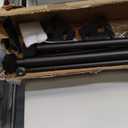 Double Curtain Rods with Square Heavy Duty Aluminum Alloy Finials - 72-144' Telescoping Rods, 1 Inch Front and 5/8 Inch Back - Matte Black