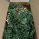 2 Pack Prelit Outdoor Christmas Tree 30 Inch, Remote Control Battery Operated with 100 Warm White Multi-Color Changing LED Lights, Small Pre-Decorated Green Xmas Tree for Pathway, Porch (Red Gold)