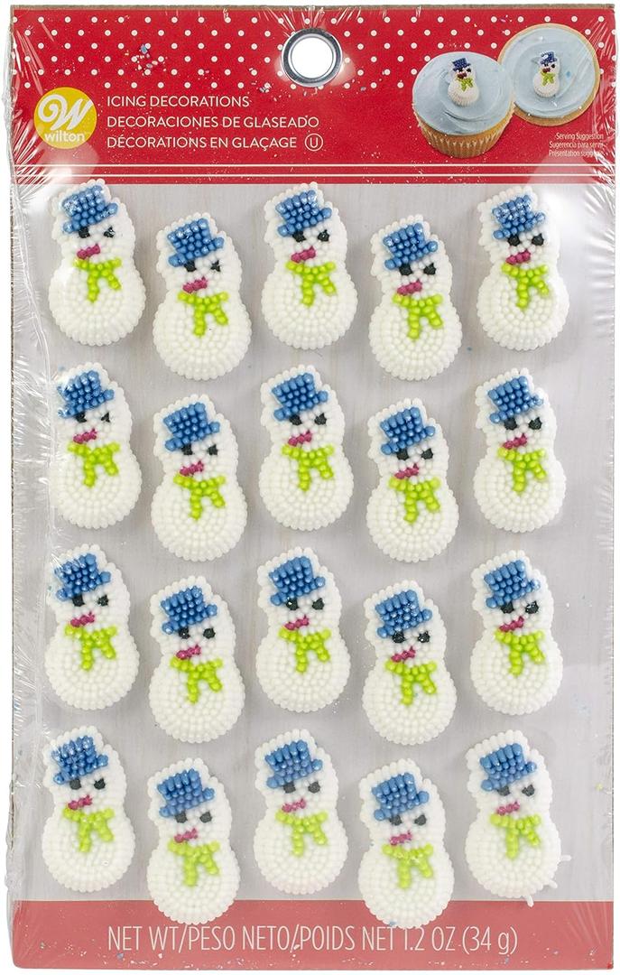 3 x Wilton Mini Snowman Icing Decorations, 20-Count