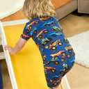 babee Reshinee Bamboo Viscose Toddler Pajamas Boys Girls Kids Baby Cool Short Summer Monster Truck Pjs Set 6-7Y Two Piece
